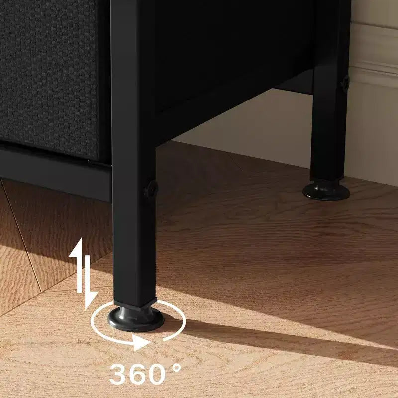 Mobile TV a 2 cassetti con mensola aperta, nero/grigio/legno retrò, per TV da 32 a 50", montaggio da 1 persona