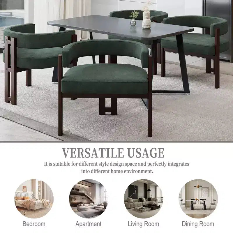 Sedia da pranzo imbottita con cuscino Teddy, set da 2, colori nero / smeraldo / grigio / arancione, 1 posto a sedere