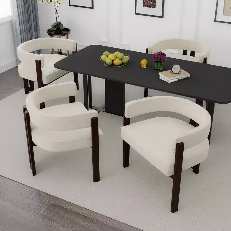 Sedia da pranzo imbottita con cuscino Teddy, set da 2, colori nero / smeraldo / grigio / arancione, 1 posto a sedere