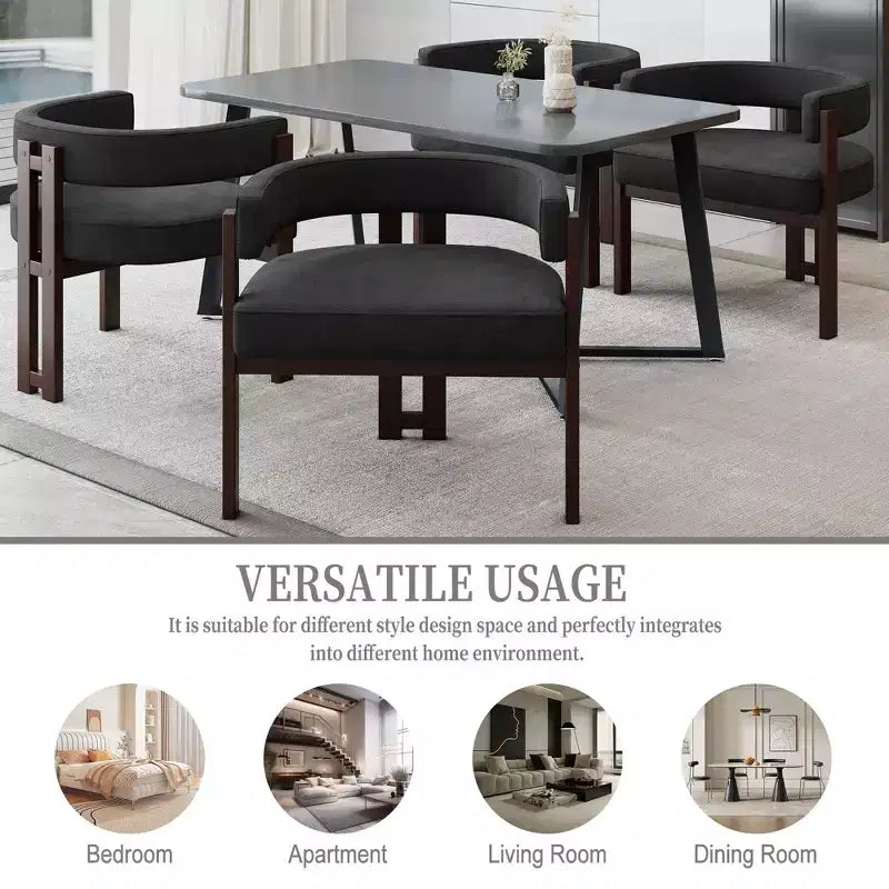 Sedia da pranzo imbottita con cuscino Teddy, set da 2, colori nero / smeraldo / grigio / arancione, 1 posto a sedere