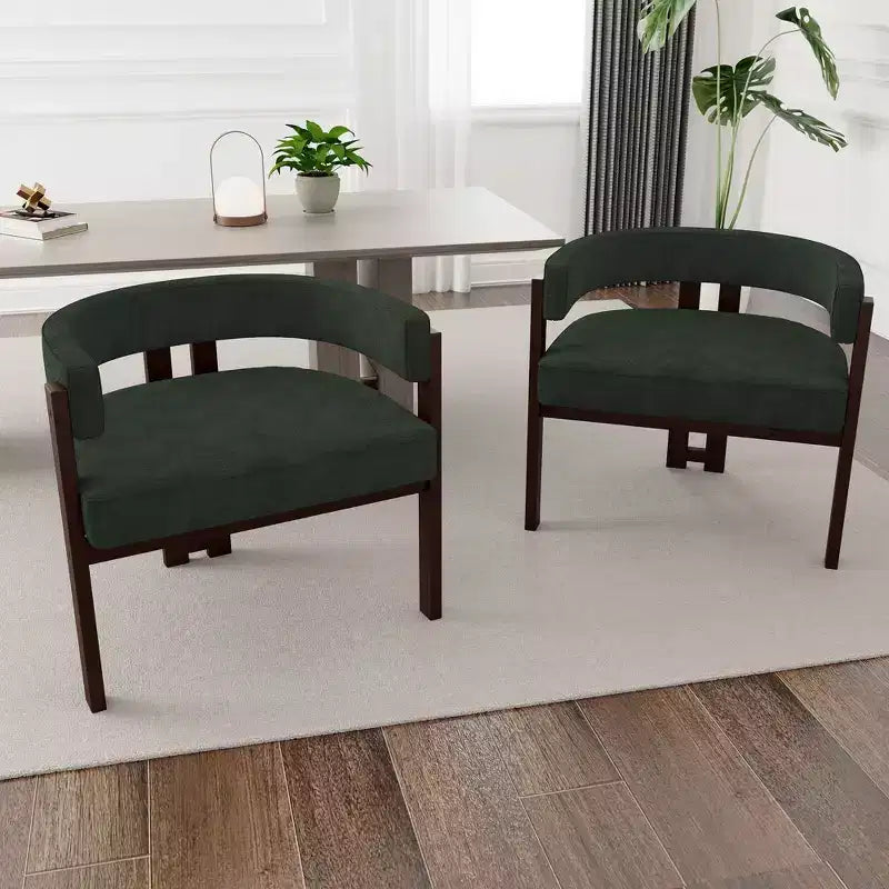 Sedia da pranzo imbottita con cuscino Teddy, set da 2, colori nero / smeraldo / grigio / arancione, 1 posto a sedere