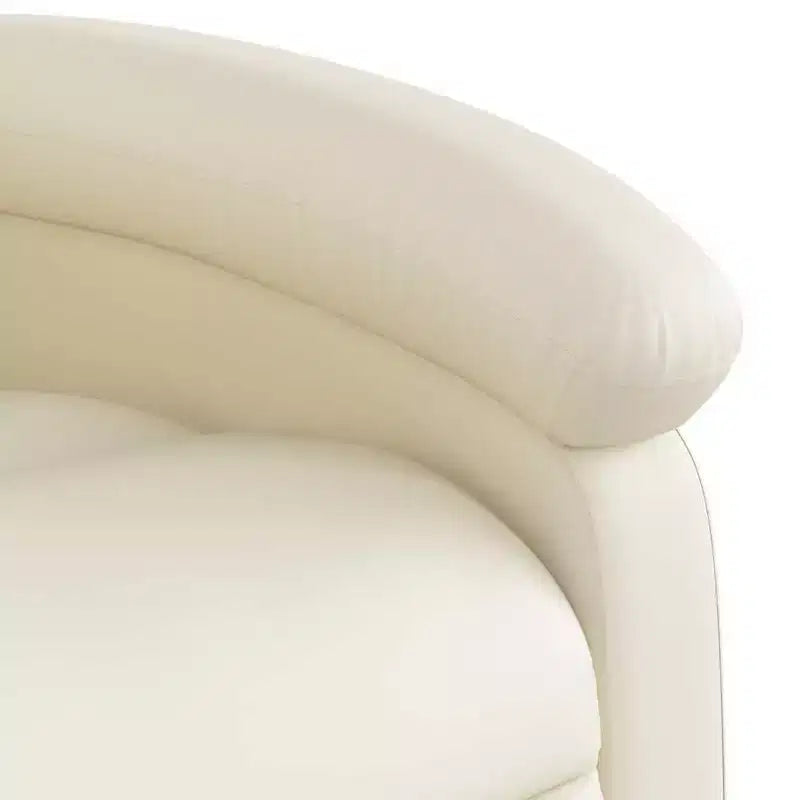 Poltrona reclinabile elettrica singola in similpelle color crema