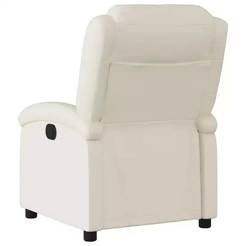 Poltrona reclinabile elettrica singola in similpelle color crema