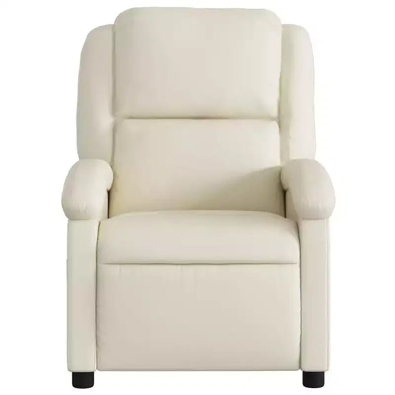 Poltrona reclinabile elettrica singola in similpelle color crema