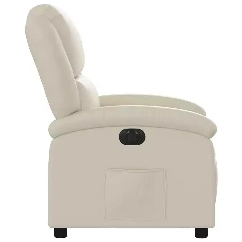 Poltrona reclinabile elettrica singola in similpelle color crema