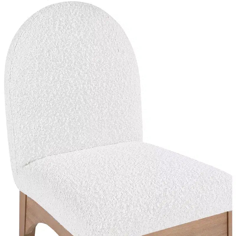 Sedia da pranzo in tessuto bouclé nero/crema stile Art Déco, 1 posto