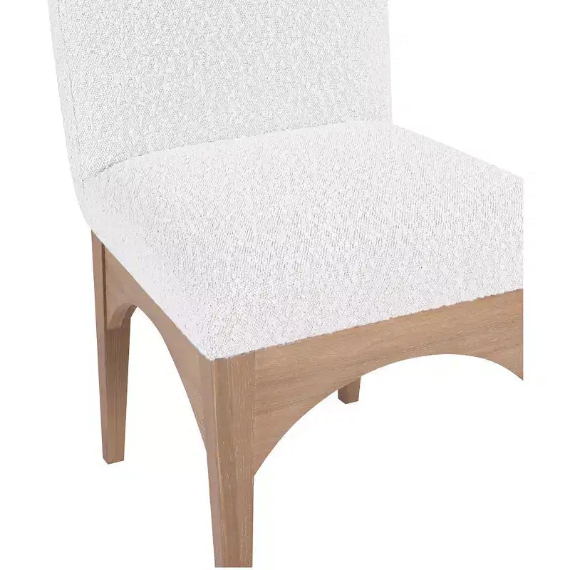 Sedia da pranzo in tessuto bouclé nero/crema stile Art Déco, 1 posto