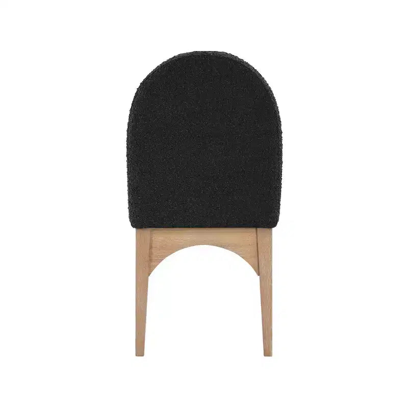 Sedia da pranzo in tessuto bouclé nero/crema stile Art Déco, 1 posto