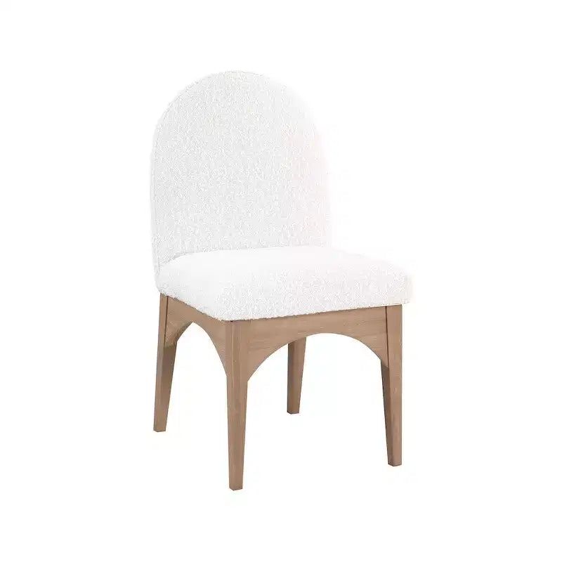 Sedia da pranzo in tessuto bouclé nero/crema stile Art Déco, 1 posto