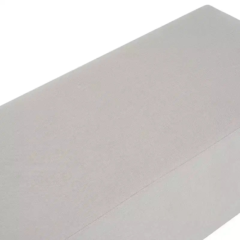 Panca Ottomana Rettangolare Imbottita Beige, Posto Singolo