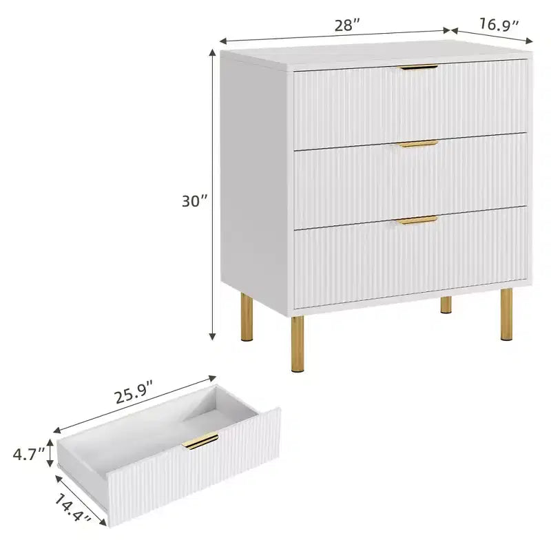 Comò a 3 cassetti, Verde / Naturale / Rosa / Bianco, Cassettiera moderna in legno, Per uso individuale