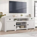 Farmhouse TV Stand for 75/80 Inch TVs, 70 Long Entertainment Center with 4 Storage Drawers & 3 Open Shelf, Television Consoles Stands