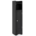 Costway Bathroom Storage Cabinet with Door Toilet Paper Holder Stand for Small Spaces Black/Gray/White