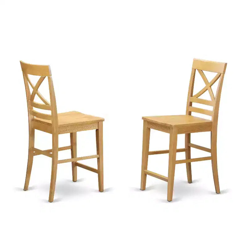 Set da pranzo quadrato ad altezza bancone Oak, in legno, 4 posti, 5 pezzi