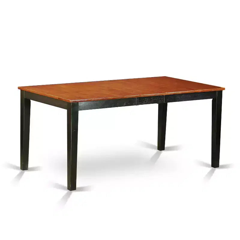 Set tavolo da pranzo allungabile rettangolare ciliegio e nero, 7 pezzi, 6 posti