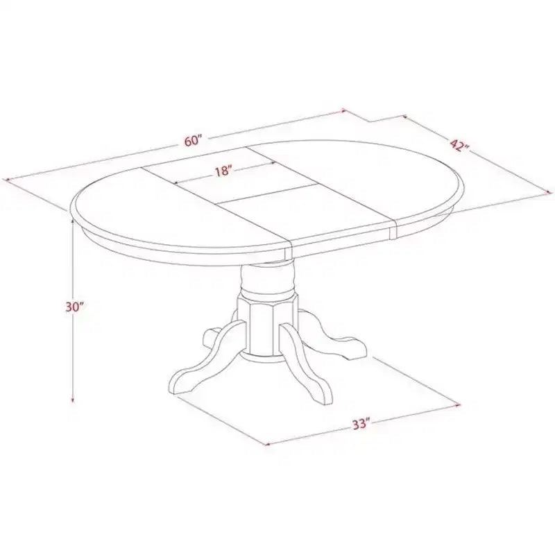 Set tavolo da pranzo ovale in ciliegio nero, 5 pezzi, 4 posti a sedere