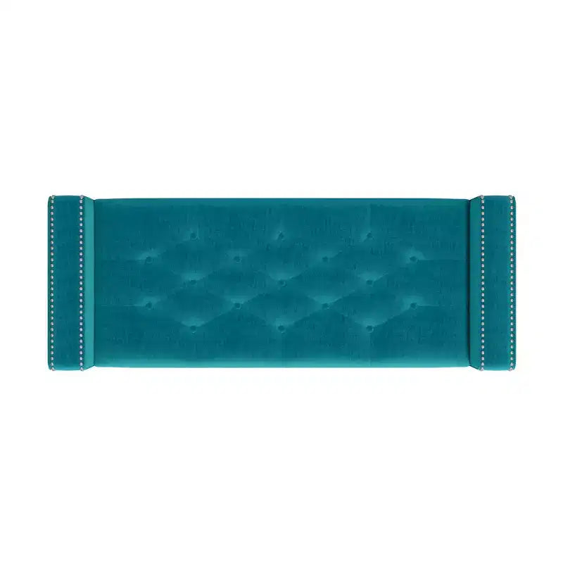 Pouf portaoggetti trapuntato quadrato, 1 posto, blu scuro / grigio / azzurro