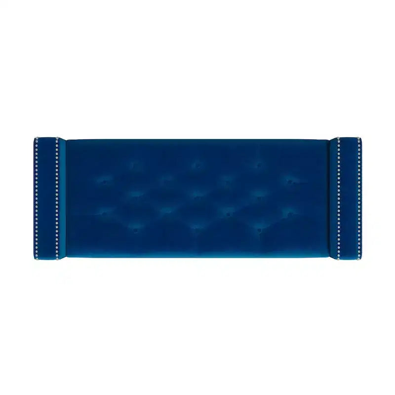 Pouf portaoggetti trapuntato quadrato, 1 posto, blu scuro / grigio / azzurro