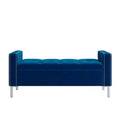 Pouf portaoggetti trapuntato quadrato, 1 posto, blu scuro / grigio / azzurro