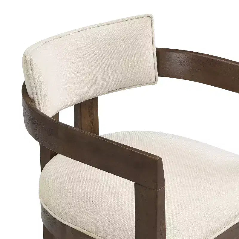 Set da pranzo rettangolare imbottito marrone, 7 pezzi, 6 posti a sedere