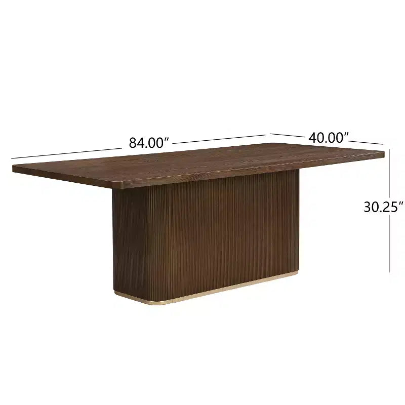 Set da pranzo rettangolare imbottito marrone, 7 pezzi, 6 posti a sedere