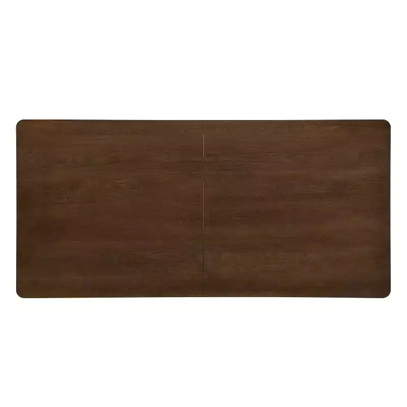 Set da pranzo rettangolare imbottito marrone, 7 pezzi, 6 posti a sedere