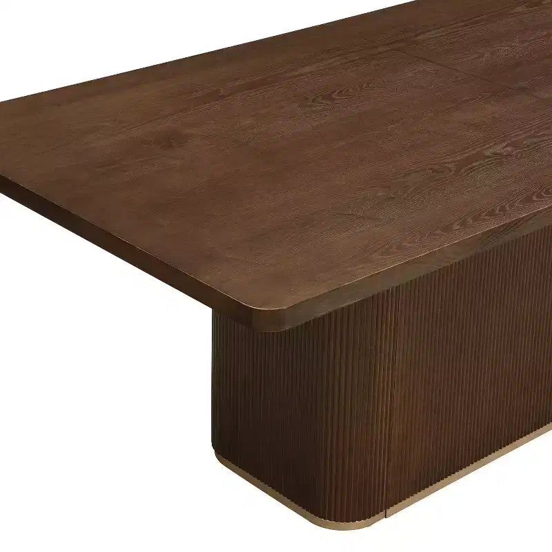 Set da pranzo rettangolare imbottito marrone, 7 pezzi, 6 posti a sedere