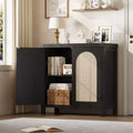 Rattan Sideboard Buffet Cabinets with Storage, Farmhouse Kitchen Accent Storage Cabinet for Dining Room, Living Room
