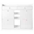 Karl Home 4 Flip Drawers and 2 Sorage Drawers White Particle Board 50.39in. W Shoe Cabinets