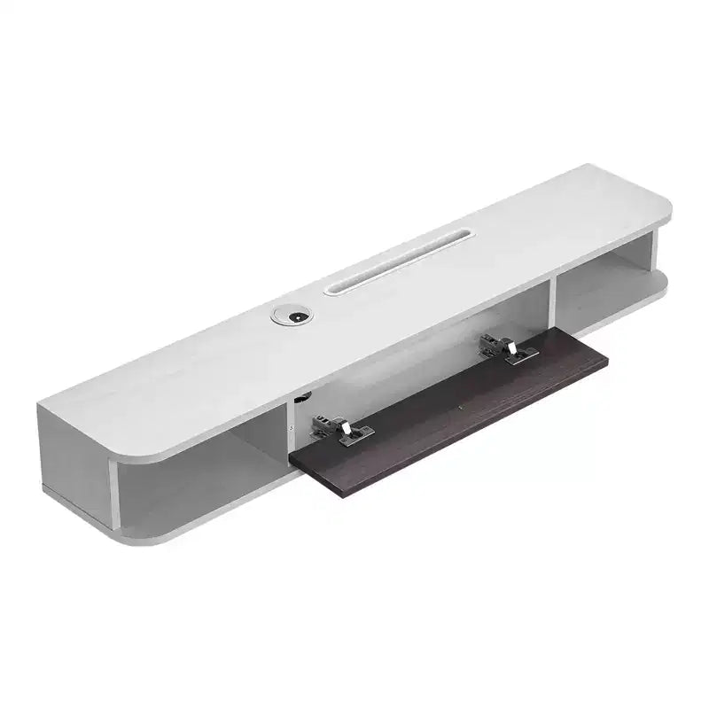 VEVOR Floating TV Stand, 47 in Wall Mount Entertainment Center with Cable Hole, Modern Floating TV Shelf with Storage Cabinet, White