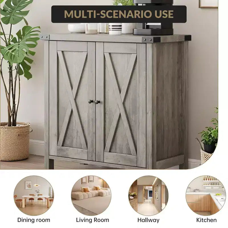 Credenza a 2 ante, vari colori, ripiano regolabile, unità singola
