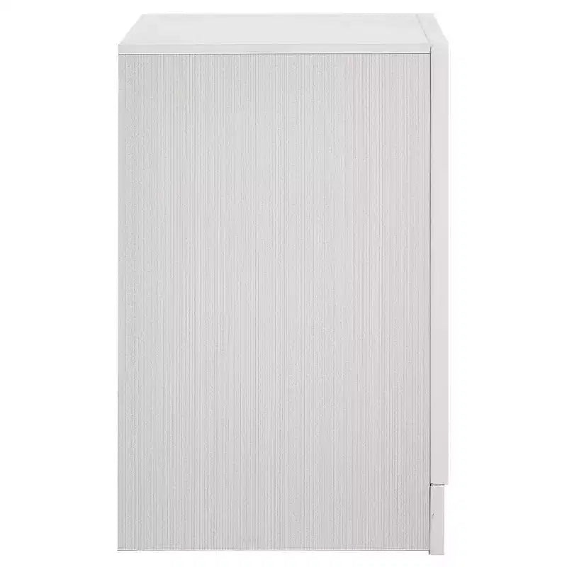 Comodino a 2 cassetti bianco/nero, singolo