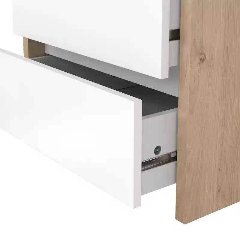 Comodino a 2 cassetti White / Jackson Hickory, 1 pezzo
