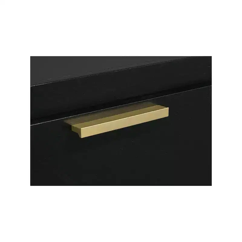 Comodino a 2 cassetti nero e oro, singolo