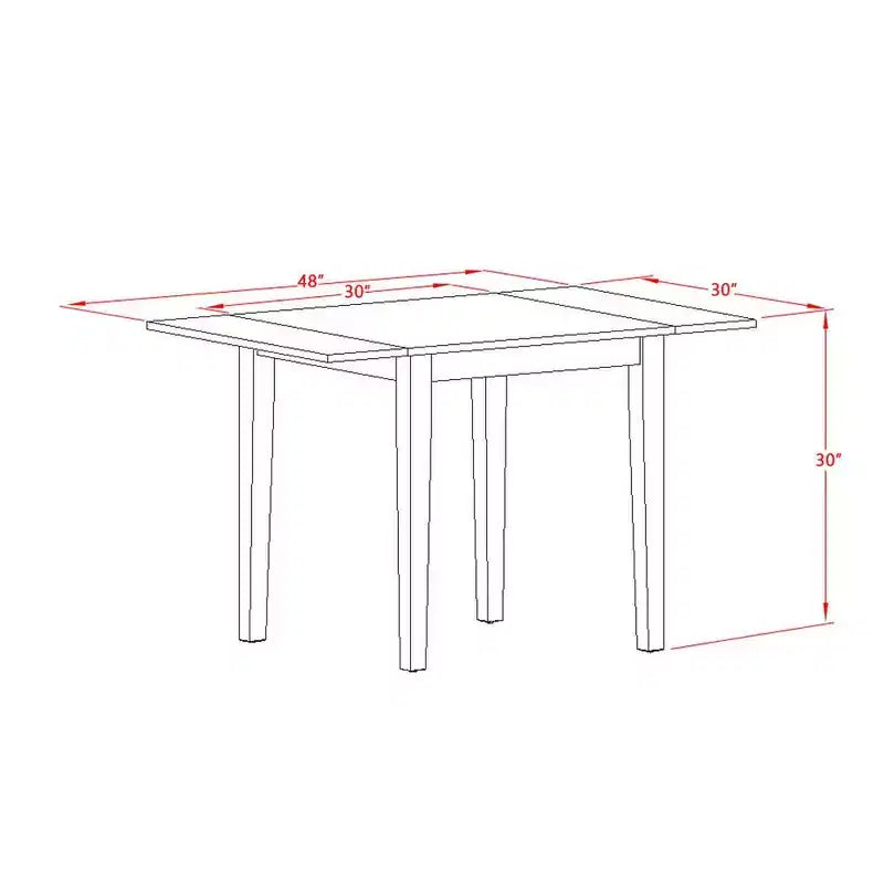 Tavolo da pranzo rettangolare con ante a ribalta, in nero/ciliegio/mogano/rovere/bianco, 4 posti