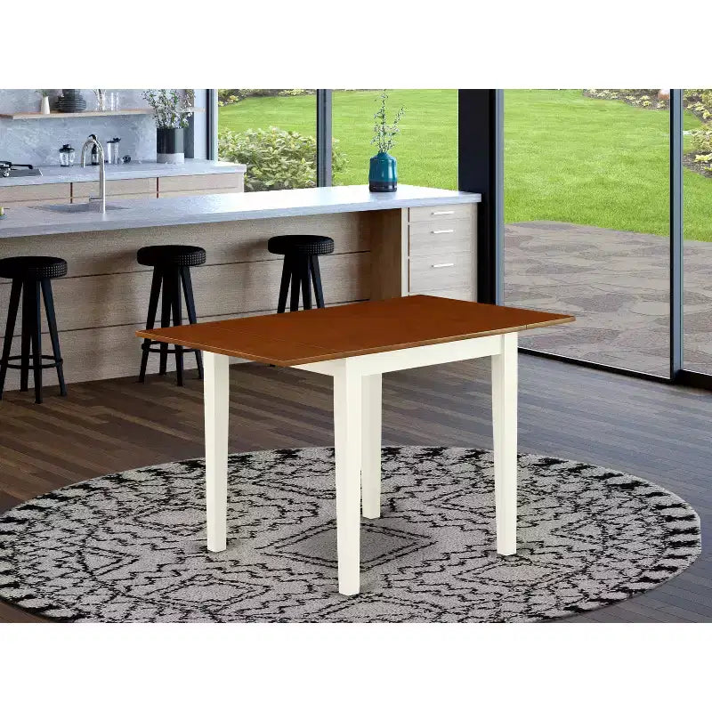 Tavolo da pranzo rettangolare con ante a ribalta, in nero/ciliegio/mogano/rovere/bianco, 4 posti