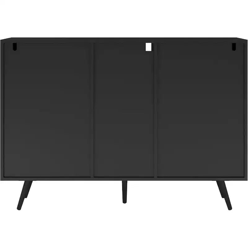 Credenza bianca lucida con luci LED, mobile contenitore a 6 cassetti