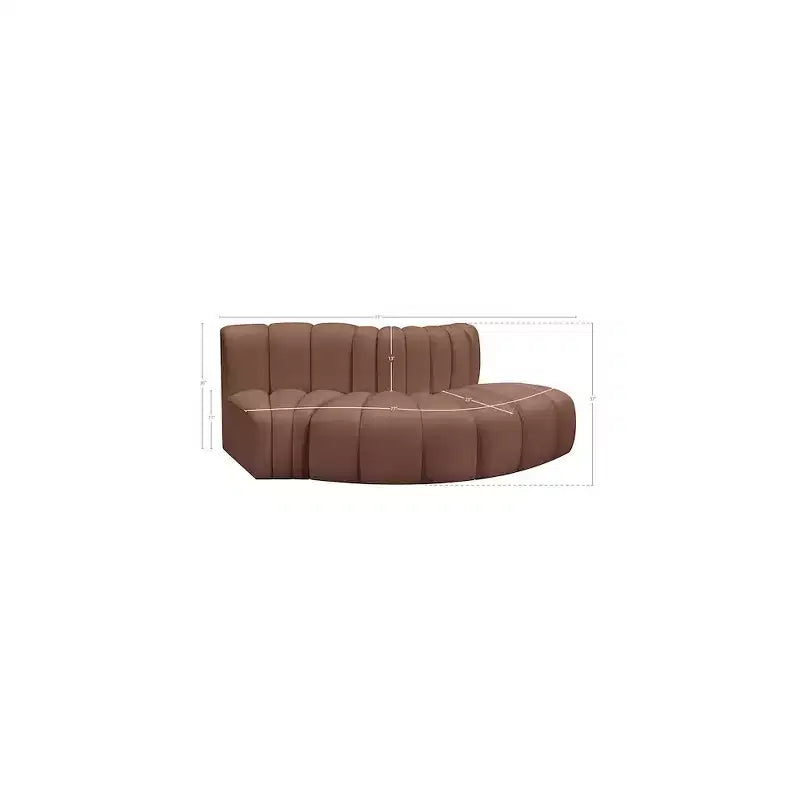 Divano modulare in similpelle color Cognac, 1 posto