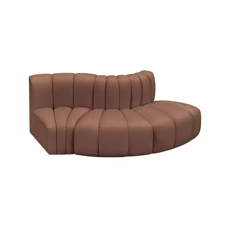 Divano modulare in similpelle color Cognac, 1 posto