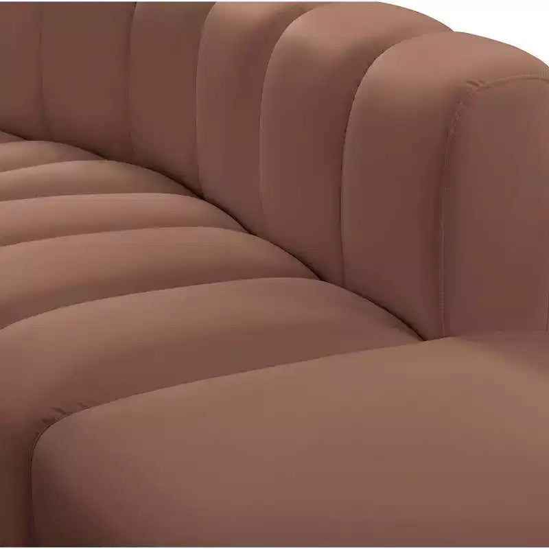 Divano modulare in similpelle color Cognac, 1 posto