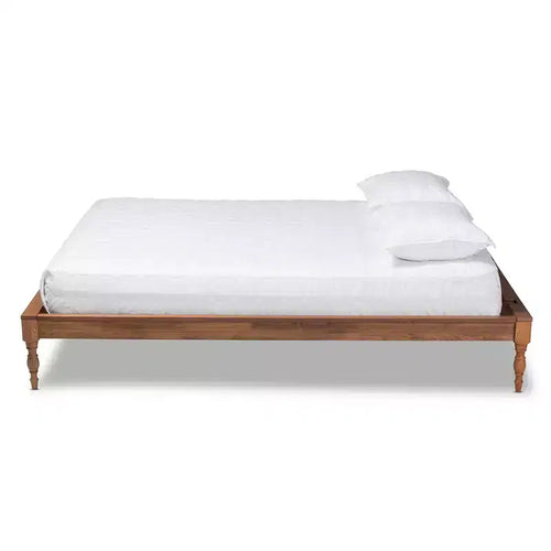 Letto a piattaforma in noce con gambe tornite – Matrimoniale/Queen/King
