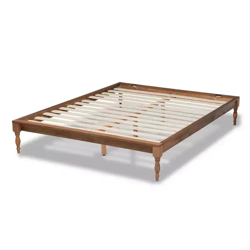 Letto a piattaforma in noce con gambe tornite – Matrimoniale/Queen/King