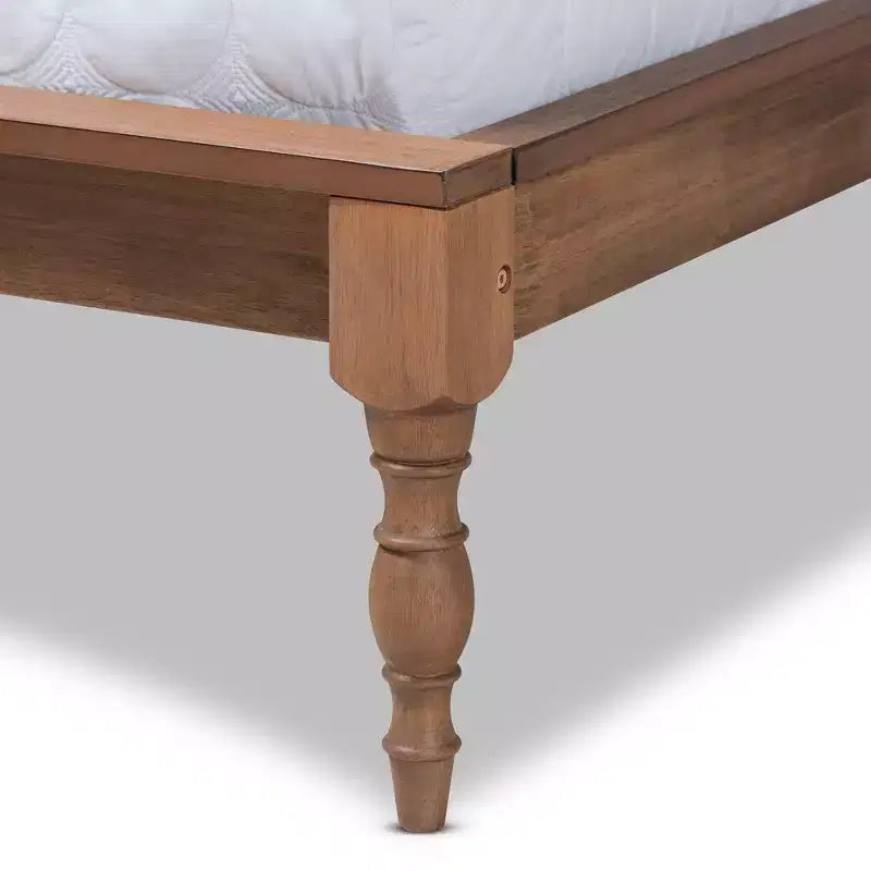Letto a piattaforma in noce con gambe tornite – Matrimoniale/Queen/King