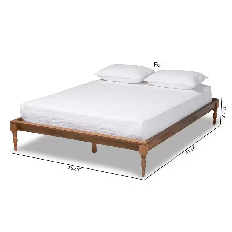 Letto a piattaforma in noce con gambe tornite – Matrimoniale/Queen/King