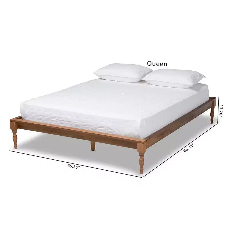 Letto a piattaforma in noce con gambe tornite – Matrimoniale/Queen/King