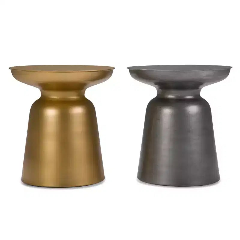 Tavolino d'appoggio rotondo in metallo – Argento / Oro / Rame antico / Ombré oro-nero, 1 pezzo