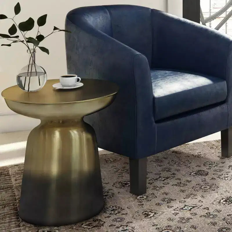 Tavolino d'appoggio rotondo in metallo – Argento / Oro / Rame antico / Ombré oro-nero, 1 pezzo
