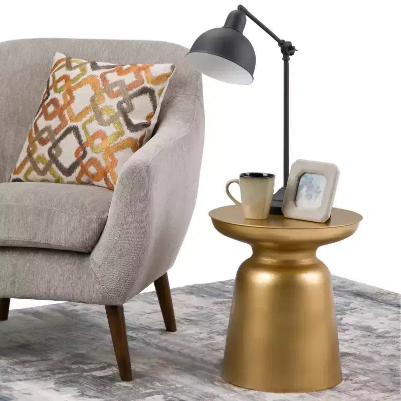 Tavolino d'appoggio rotondo in metallo – Argento / Oro / Rame antico / Ombré oro-nero, 1 pezzo