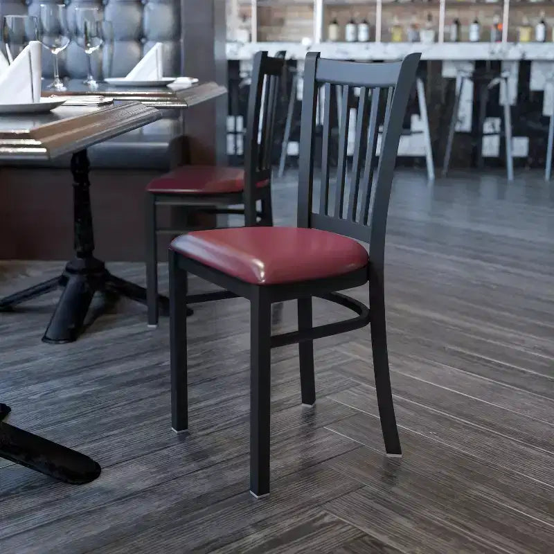 Sedia da pranzo in metallo con seduta in vinile e legno nera/multicolore, seduta singola