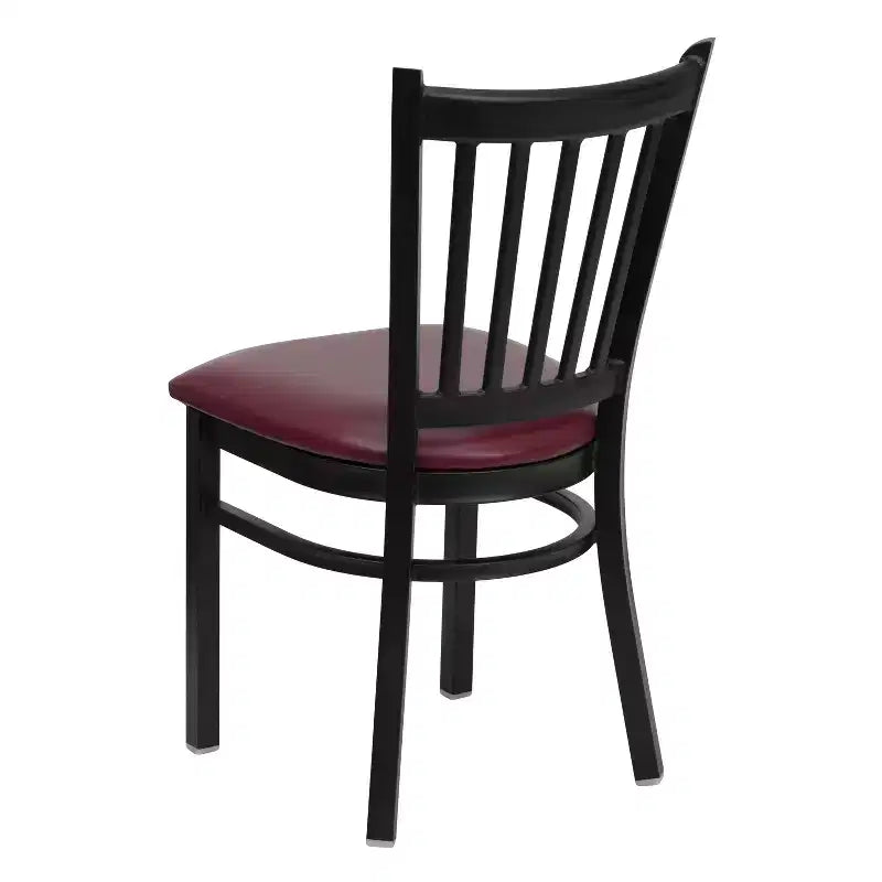 Sedia da pranzo in metallo con seduta in vinile e legno nera/multicolore, seduta singola